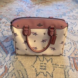 Coach mini Bennett satchel with shark print